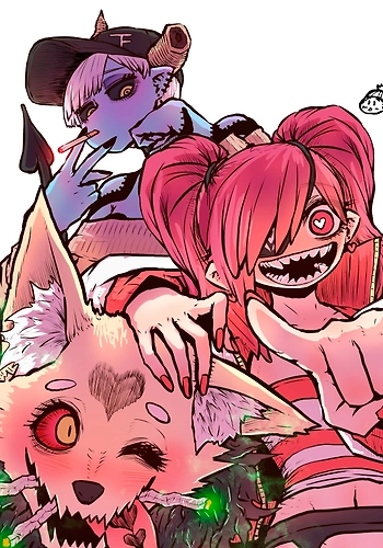 Las tres amigas súcubos con un bebé